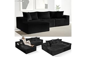 EconoHome Boneless Cloud Sectional Sofa - Plush Deep Seat L-Shaped Couch for Relaxing & Entertaining, Durable Construction & Easy Assembly, Perfect Addition to Any Living Room