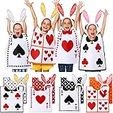 Maiteenly 8 Set Playing Cards Felt Suit Vests with Rabbit Headbands White Rabbit Playing Cards Costume Tea Party Decoration Hearts Costume Casino Theme