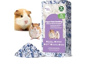 mini&moe Hamster Bedding: Dust-Free and Moisture Absorbent Odor Control Natural Paper Small Pet Bedding - for Guinea Pigs, Hamsters, and Rabbits, 12 Liters