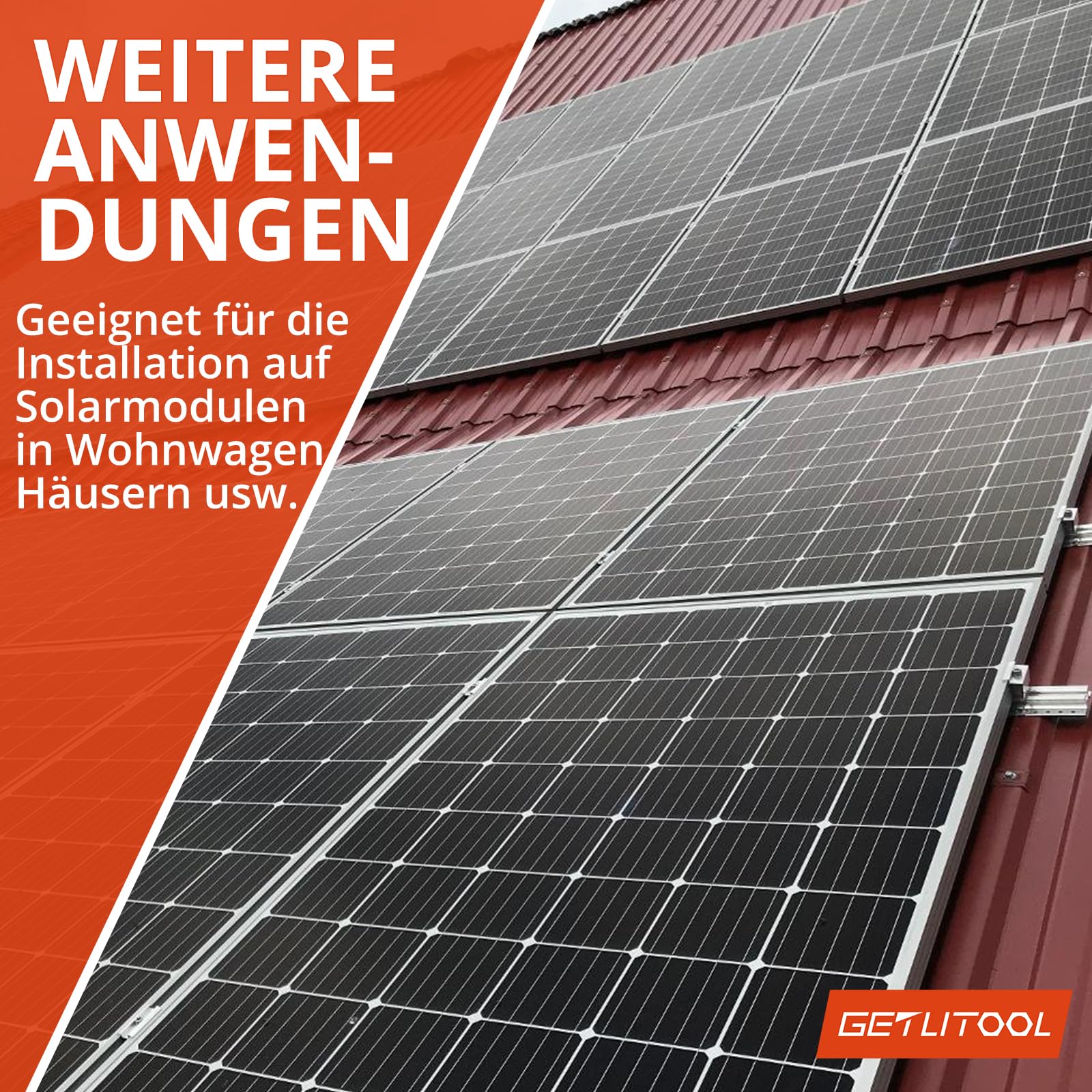 GETLITOOL Solarmodul Halterung 30mm Endklemme Kit, 10x Solarpanel Z Halterung Randklemme für Photovoltaik Montageschiene Befestigung Photovoltaik Solarpanelen für Gerahmte Solarmodul(30mm) 6