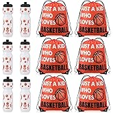 Talltalk Basketball Party Favors Pack Basketball Bags and Water Bottle Set Drawstring Bags Bulk Gift Goodie Treat Bag 24oz Water Bottle Cup Team Gifts Accessories