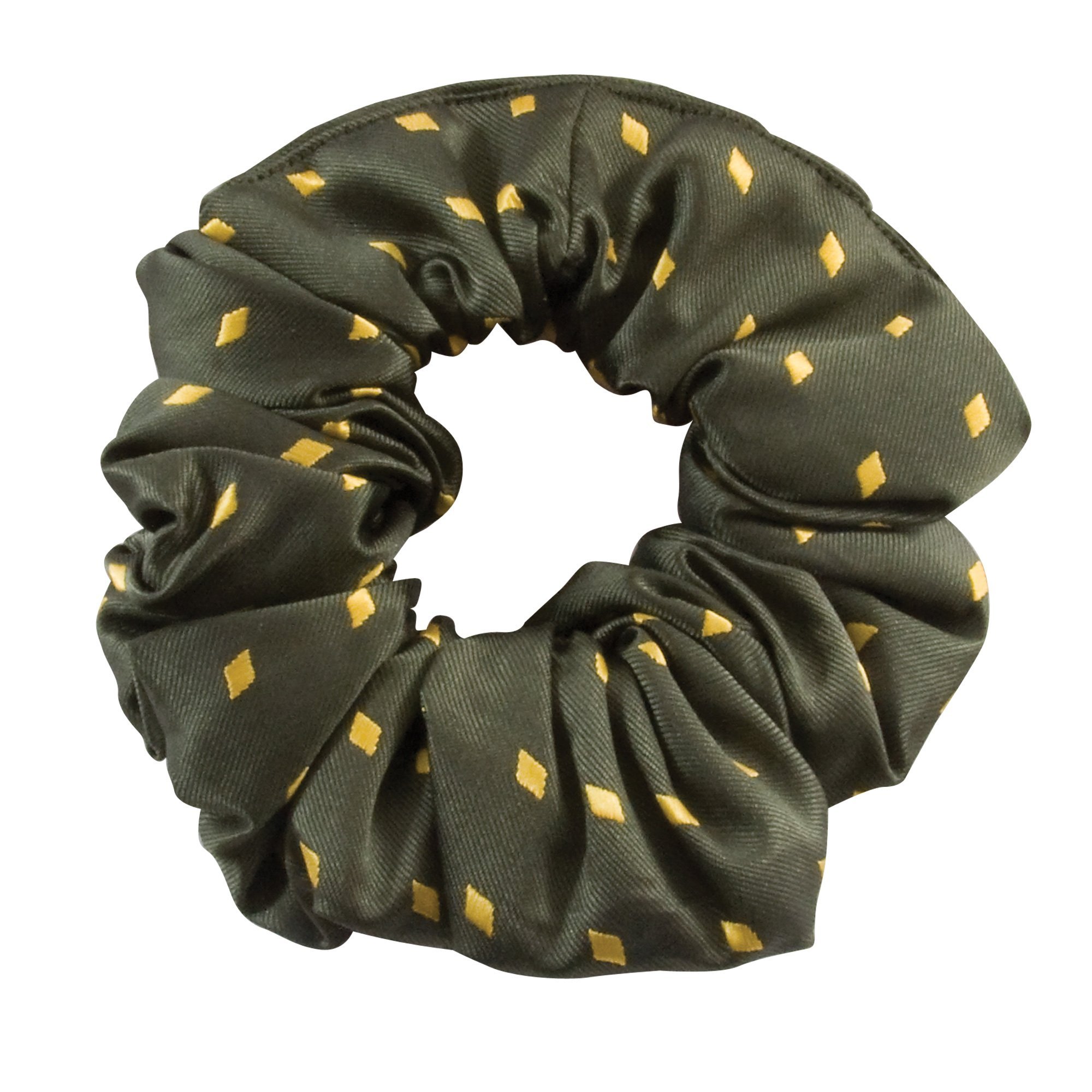 Equetech Diamond Showing Equestrian Hair Scrunchie – Forest Green/Gold Riding Competition Accessory
