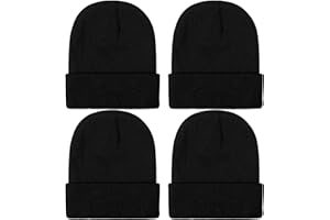 TODDOR 4 Pack Kid's Winter Beanies Acrylic Knitted Beanies Warm Cold Weather Beanie Hats for Boys or Girls