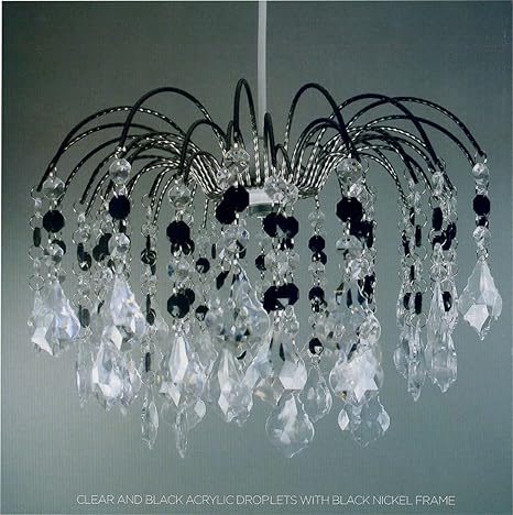 Lightmode Fountain Drop Acrylic Droplets With Black Nickel Frame