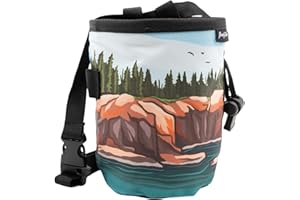 GNARLY DOOD Rock Climbing Chalk Bag | for Outdoor, Gym, & Bouldering | Adjustable Waist Belt, Durable Drawstring Closure, & Zippered Pocket