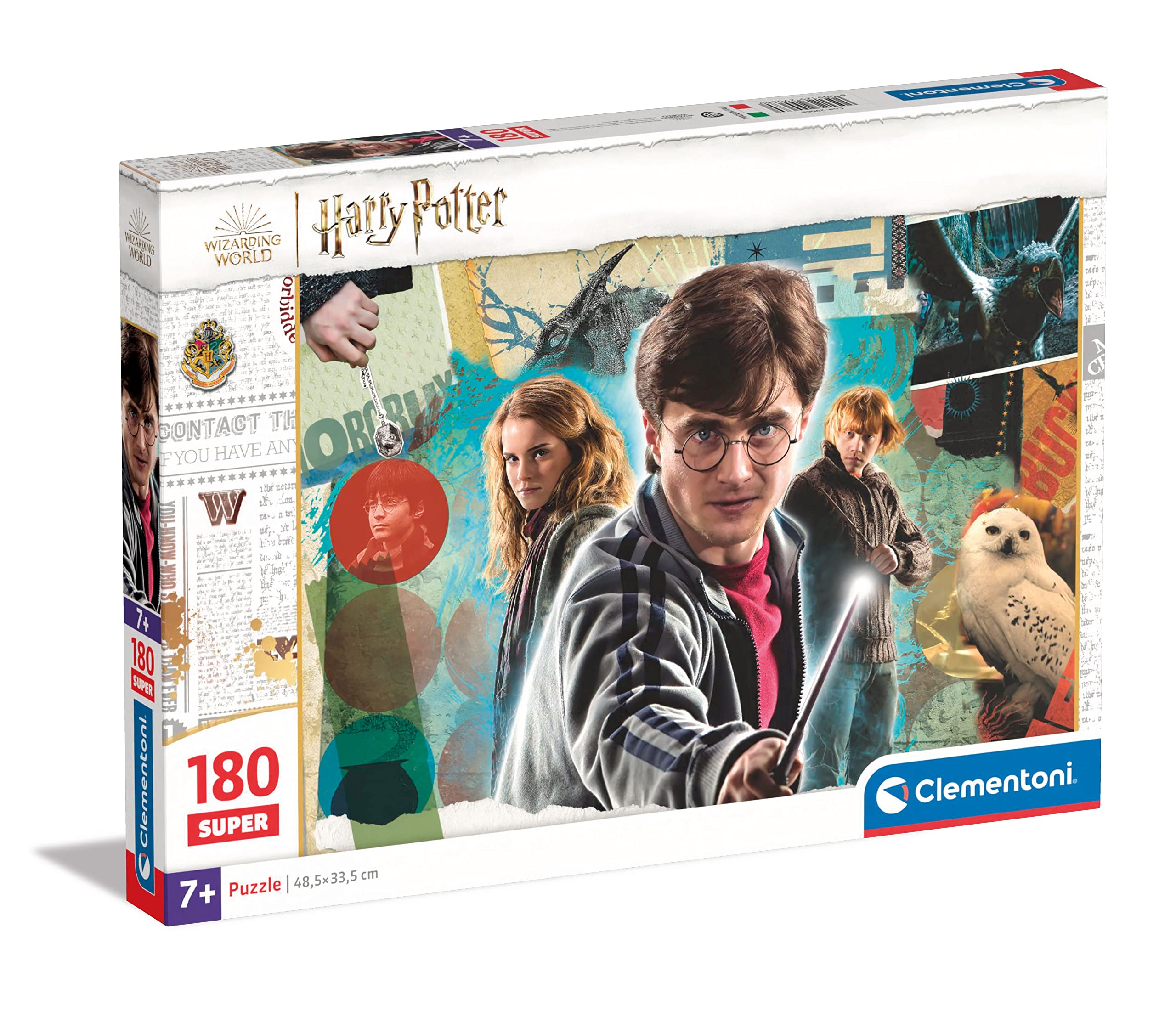 Clementoni - 29068 - Supercolor Puzzle - Harry Potter - 180 Pieces, Jigsaw Puzzle For Kids Age 7, Puzzle Cartoon, Fantasy, Made In Italy