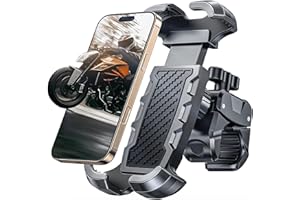 Viccux Motorcycle Phone Mount, [Heavy-Duty Clamp] & [All-Around Secure] Phone Holder for Bike Motorcycle Bicycle Scooter Handlebar, [1s Put & Take] Cell Phone Clip Compatible with 4.7"-6.8" Phones
