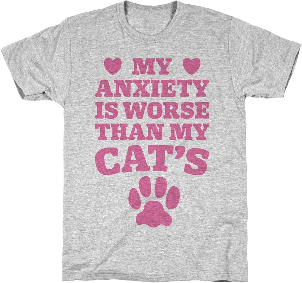 Cat Anxiety Athletic Gray Tee 5031 Shirts Kitilan