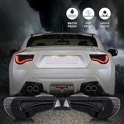 VLAND OLED Smoked Tail Lights Compatible For [Toyota 86 GT86 2012 VLAND OLED Smoked Tail Lights Compatible For [Toyota 86 GT86 2012