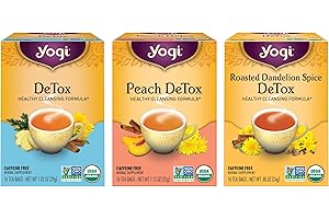 Yogi Herbal DeTox Variety Pack (3 Pack) Healthy Cleansing Formula - Caffeine Free - 48 Organic Tea Bags