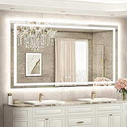 TETOTE 60 x 36 LED Lighted Bathroom Mirror with