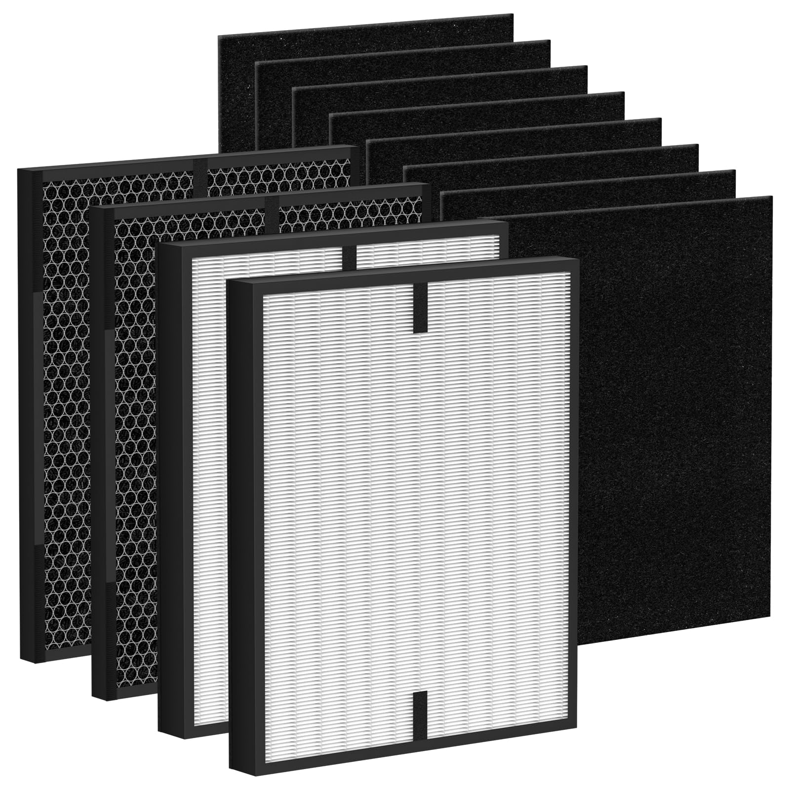Photo 1 of 12 Pack 3000 Air Replacement Filter, Compatible with Air Doctor 3000, 3000M, 3000Pro Air Puri-Fier, 2 High-Performance Filters + 2 Activated Carbon Filters + 8 Pre-Filter