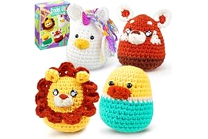 CozyBomB™ Crochet Kit for Beginners | Learn to Crochet Starter Kit for Adults, DIY Crochet Animal Amigurumi Knitting Kit, Step-by-Step Video Tutorials, Easter Birthday Holiday Gift for Adults Teens
