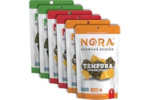 Crispy Seaweed Snacks by Nora | Asian Snacks | Taster's Variety Pack | Low-Sugar, Vegan, Non-GMO Verified | 6-Pack