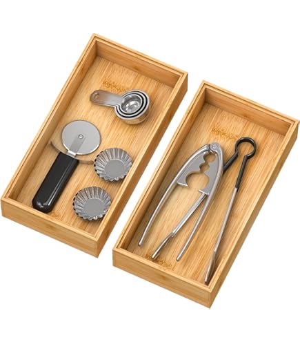 Organisateur De Tiroir à épices En Bambou Organisateur De Rangement De Plateau D