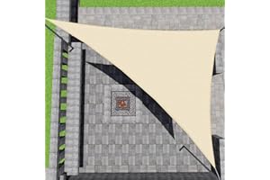 Patio Paradise 8' x 8' x 11.3' Beige Sun Shade Sail Triangle Right Canopy Shade Cloth for Garden, Heavy Duty Pergolas Cover U