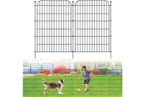 Blingluck Decorative Garden Fence, 5 Panels 40 in(H) X 11.8 ft(L) Rustproof Metal Wire No Dig Dog Fence Outdoor for Yard, Temporary Tall Garden Fence Animal Barrier Decor for Yard & Patio