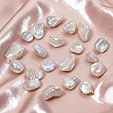 THRELE 20pcs 6-8mm Keshi Baroque Pearl Beads, Irregular Freshwater Pearls for Jewelry Making, Bracelets, Necklaces and DIY Craft