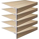5 Pcs Wire Rack Covers, 24" x 12" x 2.8", Thick Cuttable Foamed PVC, Elm Wood Color, Waterproof Moisture Resistant, for Kitchen Closets Supermarket Storage Shelves