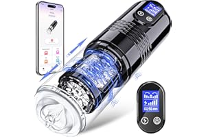 Sex Toys for Men Male Masturbator - Adult Toy with 10 Vibrating & 6 Thrusting, Pocket Pussy LCD Display, Stroker Realistic Sl