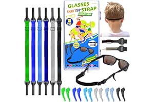 SMARTTOP kids eye glass Strap with storage box No Tail sunglass Strap Eyeglass Holder Around Neck-Adjustable Eyewear Retainer
