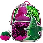 AI ACCESSORY INNOVATIONS Wicked 9” Micro Mini Backpack Purse Featuring Glinda & Elphaba 3D Character Patches, Shiney Sequins, & Pompom Dangle