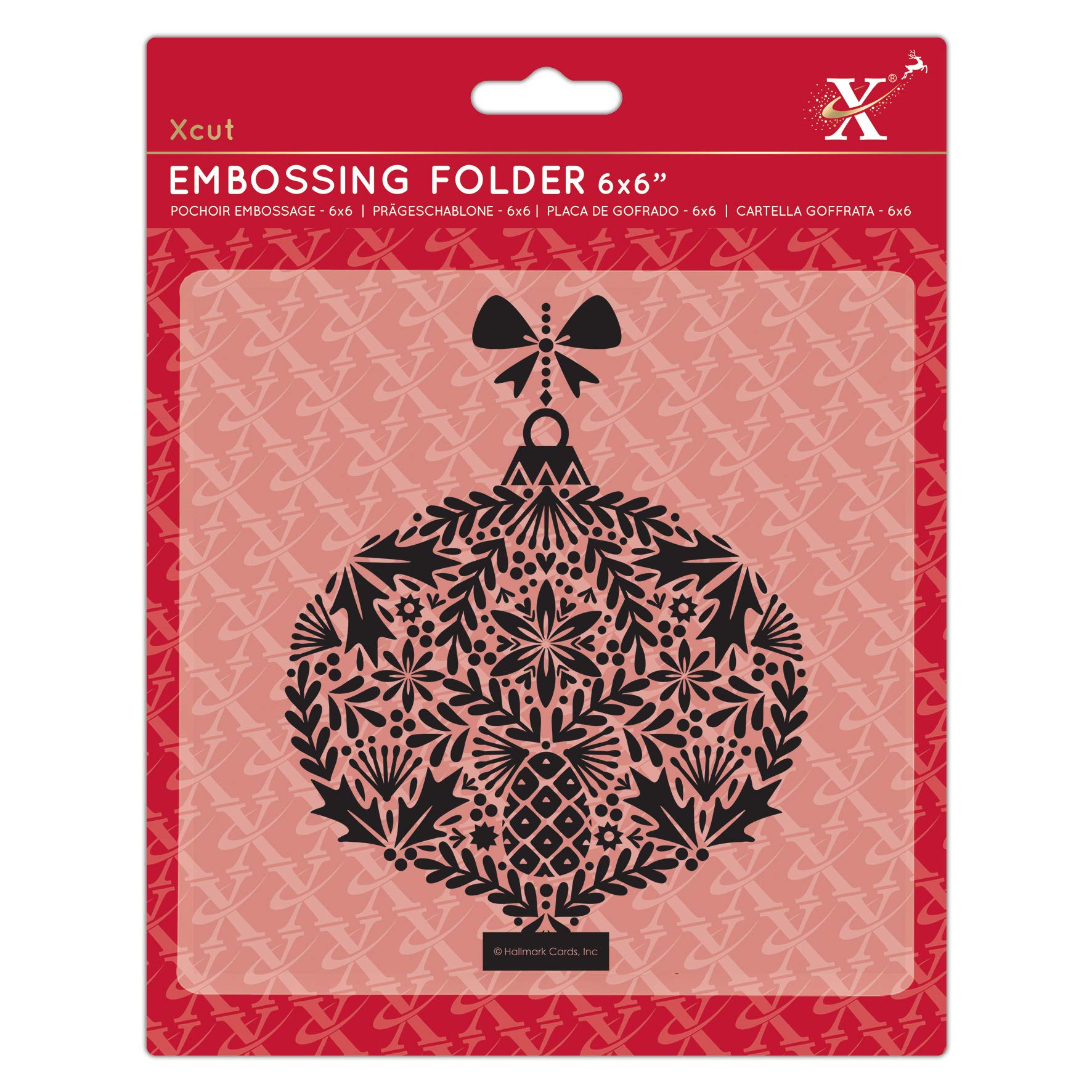 Xcut 6x6" Foliage Bauble Embossing Folder, DIY Arts & Craft Accessories, Card Making Supplies, Embossing Decoration, Scoring Supplies & Crafting Tool Accessories, Scrapbooking, Embossing Ink Pads
