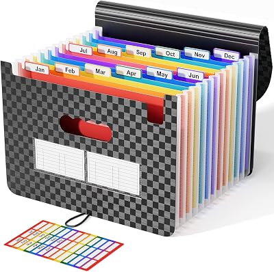 ABC life 13-Pocket Expanding File Organizer A4 Grid Pattern