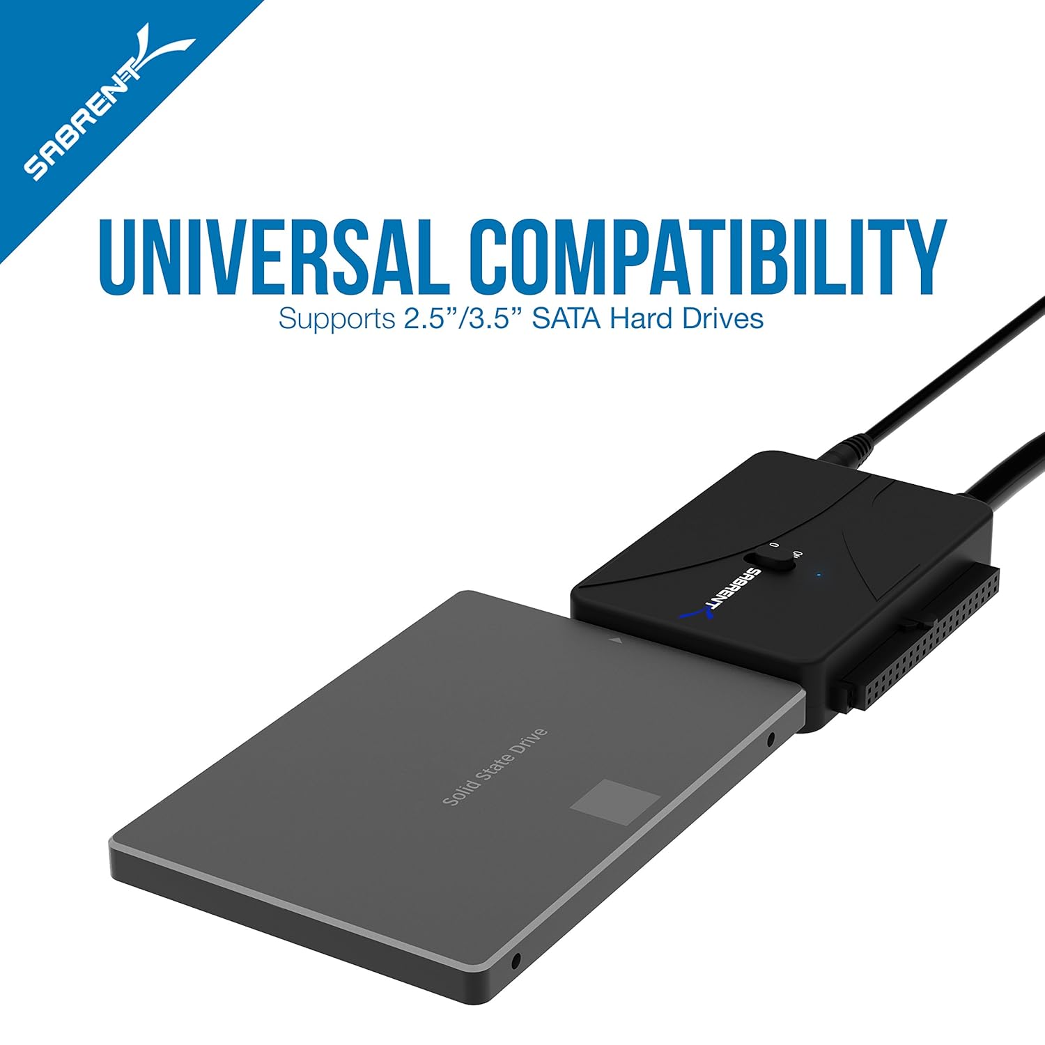 Sabrent USB 3.0 to SSD/SATA/IDE 2.5/3.5/5.25-INCH Hard Drive Converter with UL Power Supply & LED Activity Lights [10TB Support] (USB-DS12): Industrial & Scientific