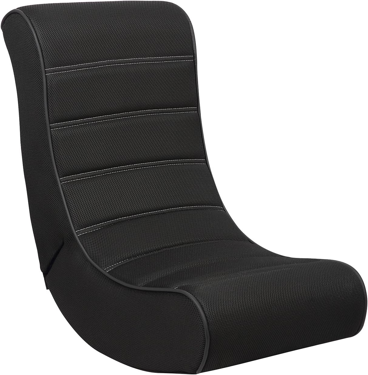 XSS Kids / Teens Rocker Gaming Chair Childs Folding Seat Black Padded Mesh Cover Portable Gamer Player TV Bedroom Den Play Room Dorm