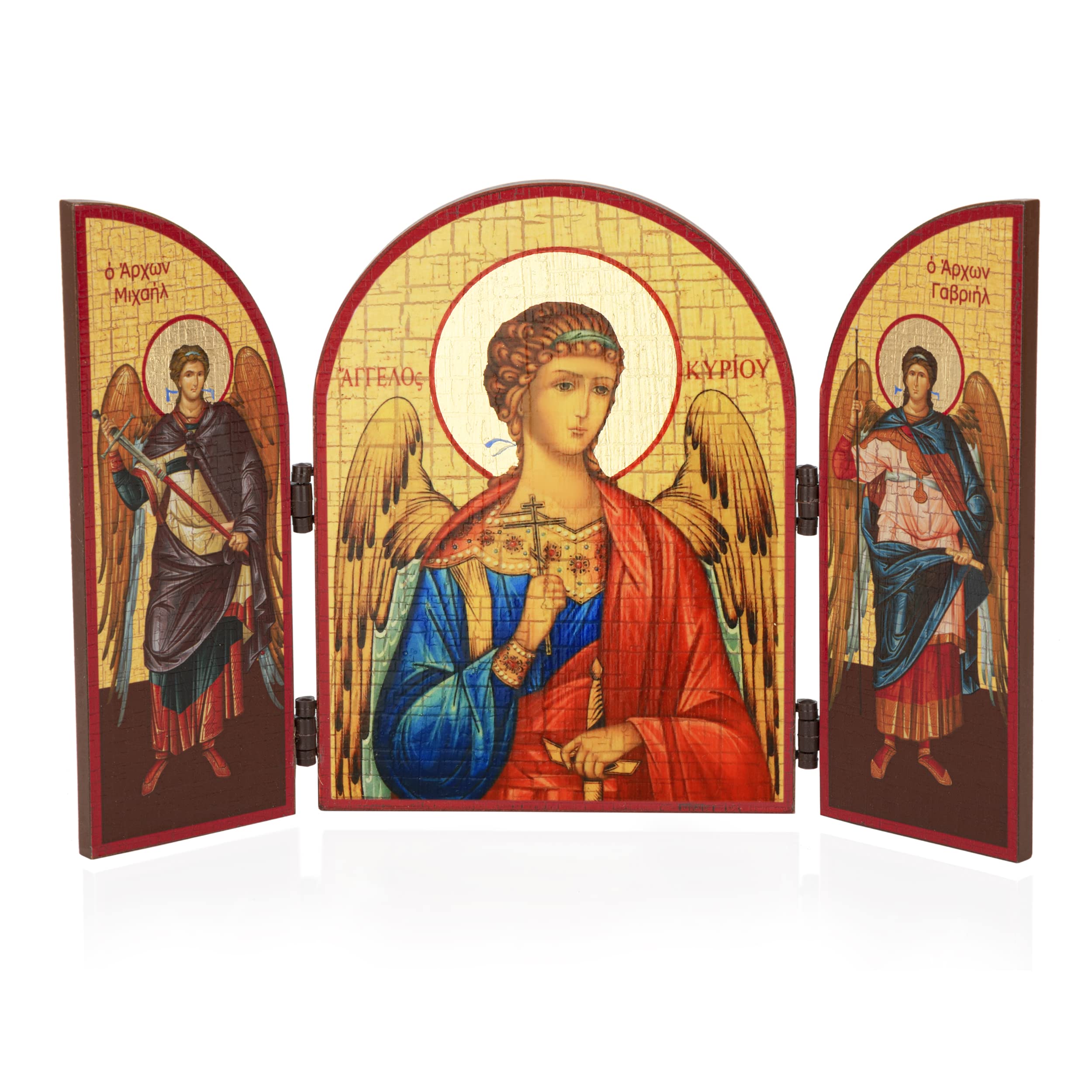 NKlaus 11308 Guardian Angel Triptych Wooden Icon 25 x 16 cm Christian
