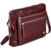 Wise Owl Accessories Small Soft Pebbled Real Leather Crossbody Handbags Purses Sling Crossover Shoulder Bag