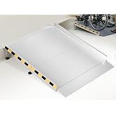 Aluminum Threshold Ramp for Doorways, 48" &times; 36" Wheelchair Ramp for Home, Adjustable for 3.3"&ndash;9.2" Step &amp; Threshold Heights, 1000 lb Capacity, Non-Slip Surface, Foldable, for Single Step Entryways