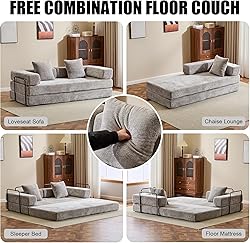 Convertible Sleeper Sofa Bed, Compression Folding