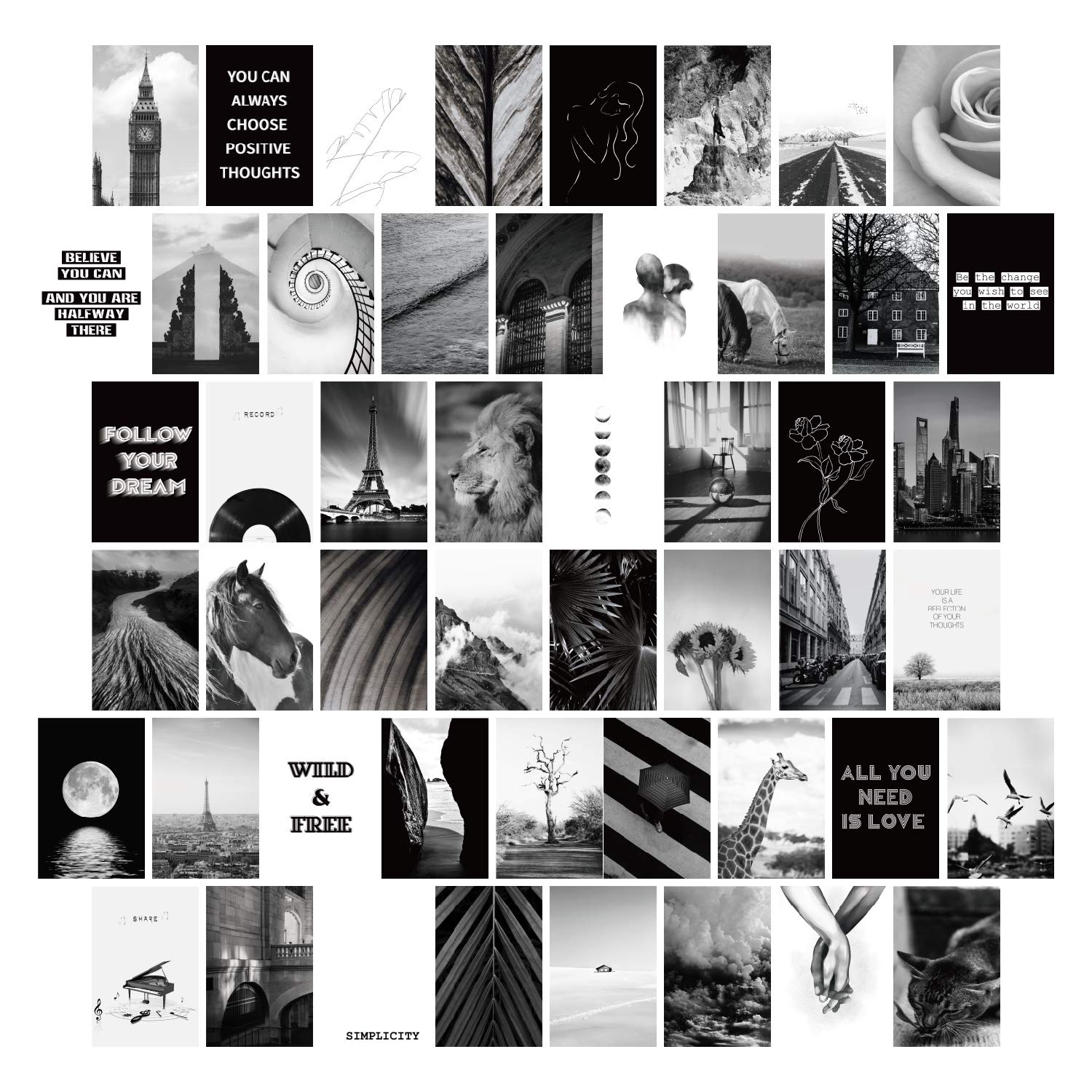 Buy YUMKNOW Aesthetic Wall Collage Kit 4x6 inch Set of 50, Teen Girl