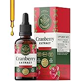 HERBAMAMA Cranberry Supplement Drops - Vegan Urinary Tract Support for Men and Women with Cranberry Extract - Non-GMO, Alcohol & Sugar-Free Kidney Support Supplement, 42-Day Supply