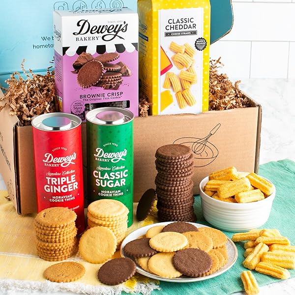 Maymei クッキーシリーズラムネ&ミント&ブラウニー3点セット Amazon.com: Moravian Cookie Gift Tube Collection by Dewey's Bakery