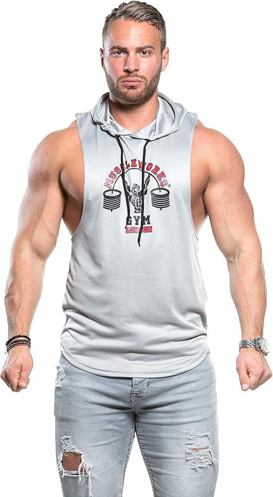 hooded vest mens gym