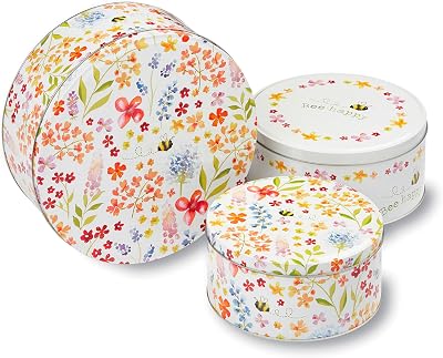 Cooksmart England Set of 3 Cake Storage Tins Round or Square