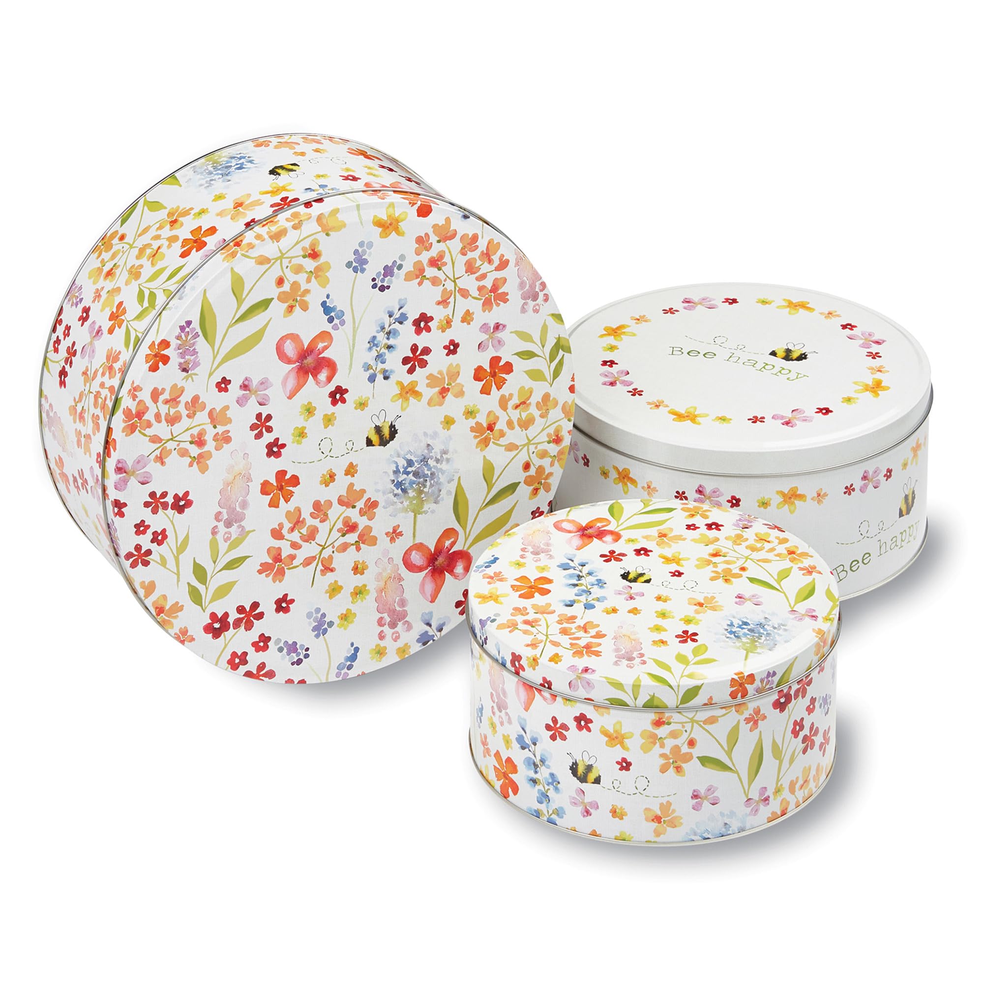 Cooksmart England Set of 3 Cake Storage Tins | British Designed Nesting Cake Tins for Cakes & Biscuits | Cake Tin/Biscuit Tin Available as Square Cake Storage Tin or as Round Cake Storage Tin