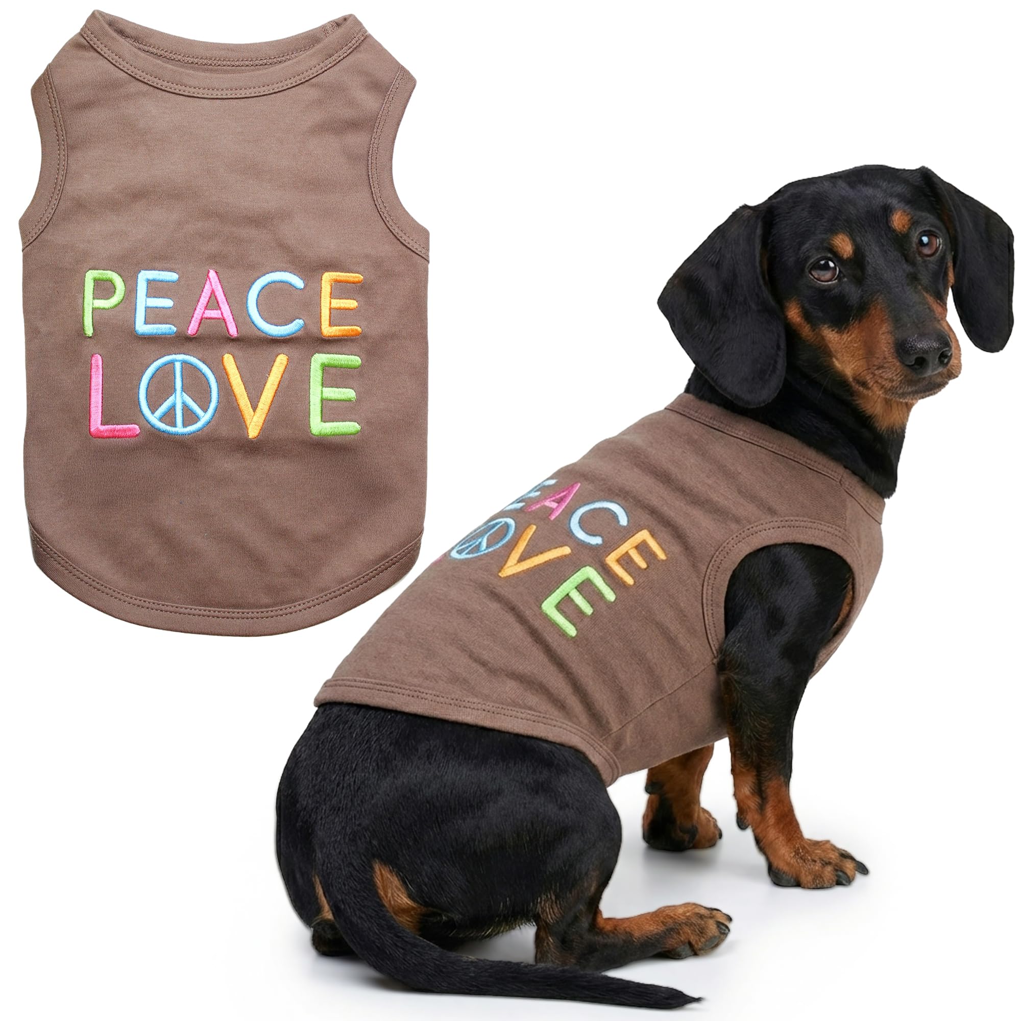 Parisian Pet Peace Love Dog T-Shirt, X-Large