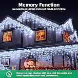 LEDYA Icicle Outdoor Christmas Lights 46ft 360 LED 8 Modes IP44 Timer view 5
