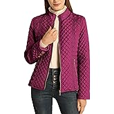 Bellivera Women's Stand Collar Lightweight Quilted Puffer Jacket Padded Zip Coat for Spring and Winter