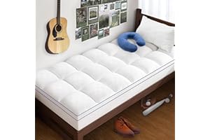 Lunsing Twin XL Mattress Topper for College Dorm Room, Extra Thick Pillow Top Twin Extra Long Mattress Pad Cover, 6-21 inch Deep Pocket, 39 x 80 inches