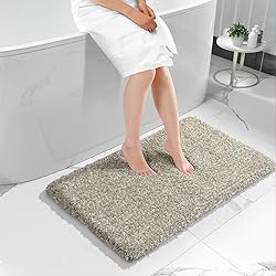 Yimobra Luxury Bathroom Rugs, Fluffy Bath Mats, Non