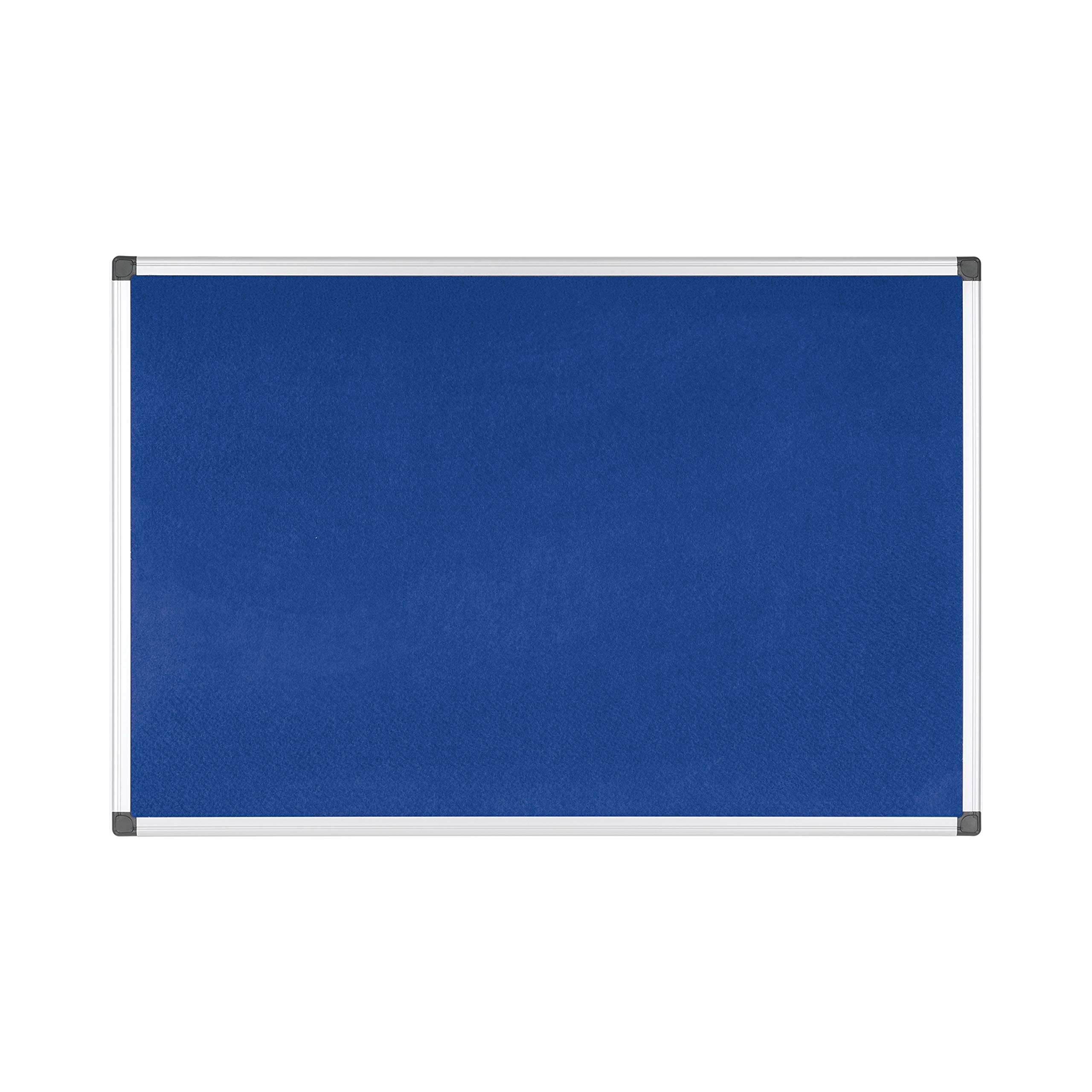 Bi-Office Notice Board Maya, Blue Felt, Aluminium Frame, 90 x 60 cm