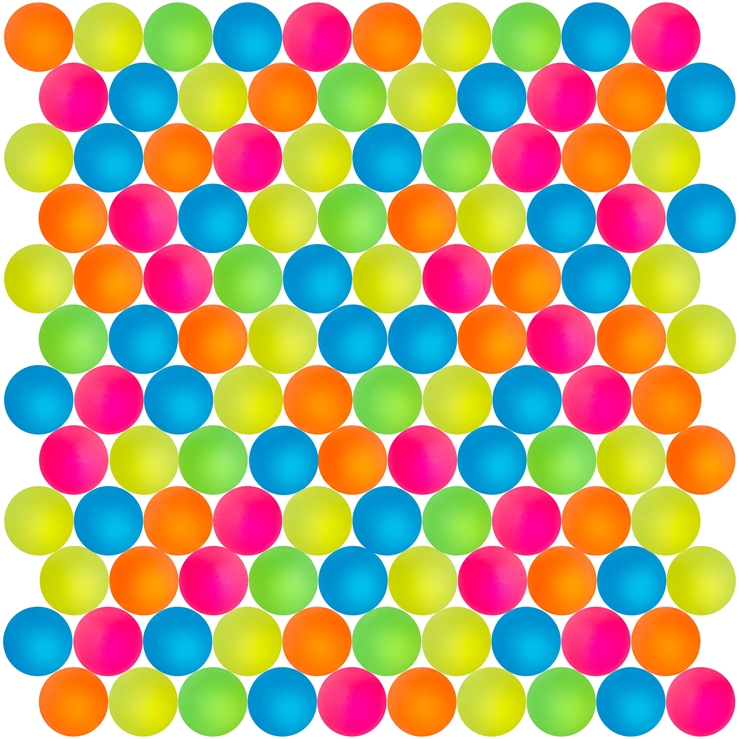 THE TWIDDLERS 120-Piece Neon Mini Bouncy Balls - Bulk Small Rubber Bouncing Toys for Kids Party Bags, Classroom Rewards and Seasonal Stocking Fillers (Age 3+)