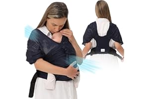 JRCuddles Baby Wrap Carrier AirMesh - from Newborn Infant to Toddler up to 44 lbs - Easy Child Sling for Carrying Kangaroo Style - Lightweight Chest Harness Baby Carrier for Mom and Dad