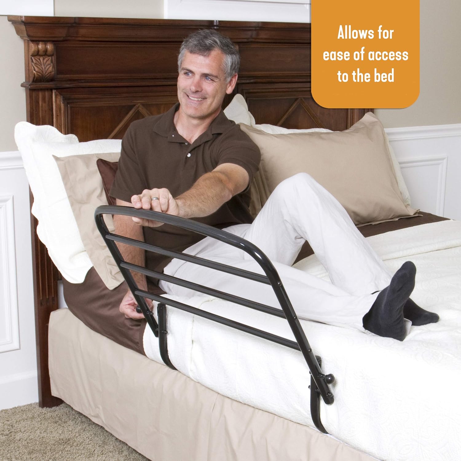 Stander 30" Safety Bed Rail, Adjustable Bed Rail for Elderly Adults, Bed Safety Rail: Health & Personal Care