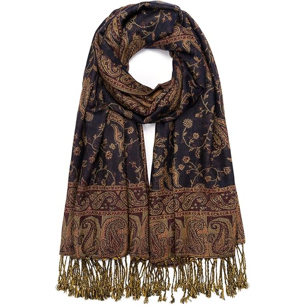 Pashmina Bufanda Y Chal Suave Sensación De Cachemira Sólida O A Cuadros Para Mujer, B#-negro, 27 * 78